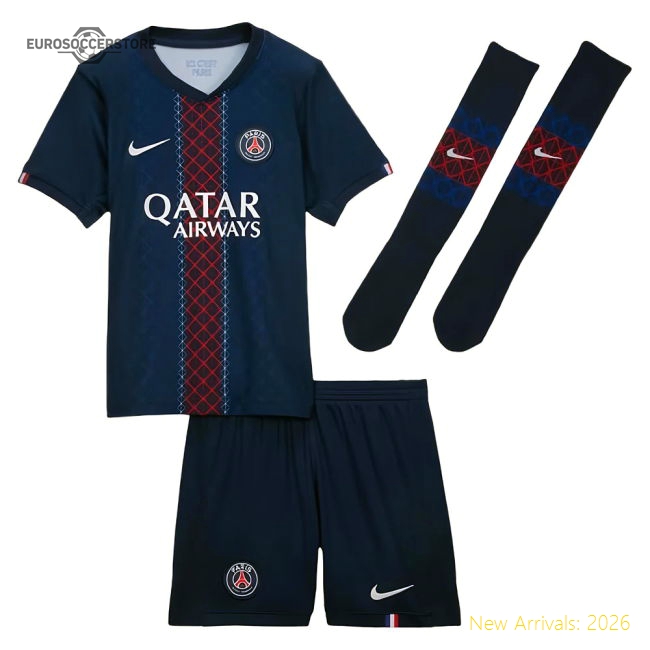 2025-2026 PSG Home Little Kids Mini Kit (D.Doue 14)-Vantage Point Soccer